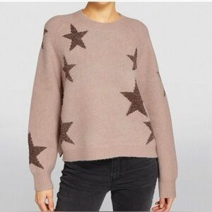 ALLSAINTS Star Pattern Beige Pink Wool Alpaca Jumper Pullover Sweater Size Large